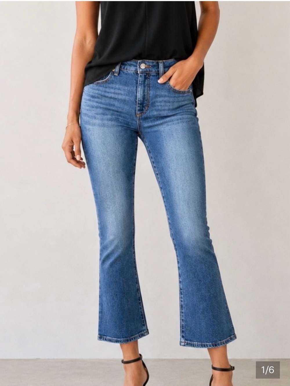 LOFT Women’s High Waist Kick Crop Jeans in Medium Blue Wash